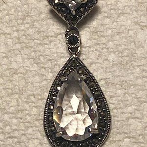 Sterling and clear crystal pendant